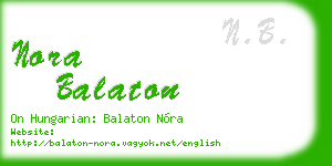 nora balaton business card